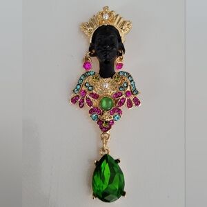 Beautiful Africana Multi- Color Rhinestone Brooch